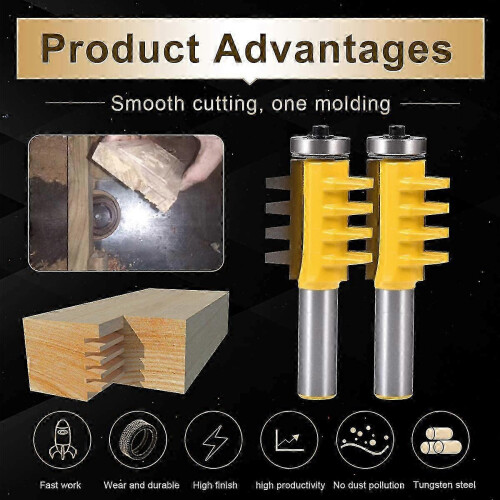 Reversible Glue Joint Cutter 1/2" Shank Router Bit Countersink 1-3/8" 1-1/4" Deep 25-26s 2