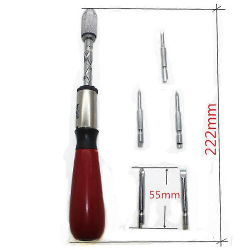 XHX Semi-Auto Spiral Ratcheting Hand-Pressure Screwdriver with Slotted and Phillips Bits 2