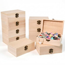 HINATDD 10 St?ck kleine Holzkiste mit Deckel, 15x10x6cm Schatzkiste Holz
