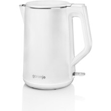 Valkoinen sähkökeitin - GORENJE - 2200 W - 1,5 l - Piilotettu lämmityselementti - Automaattinen sammutus kiehumisen yhteydessä