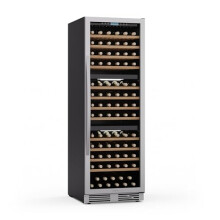 Klarstein Vinovilla Trio Weink?hlschrank ? 144 Flaschen, 3 Zonen, 5?20?C, LED-Beleuchtung, UV-Schutz, freistehend, Weinklimaschrank
