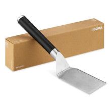 BORA KWTS Tepanspachtel, Pfannenwender aus Edelstahl, Ergonomischer Griff, K?chenspachtel, Grillwender, Sp?lmaschinenfest, Silber