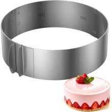 Runder Tortenring Verstellbar 15-30 cm, 5cm Hoch Edelstahl Tortenring Verstellbarer Kuchenring Durchmesser Rund Verstellbar f?r Zubereitung von