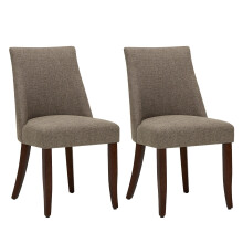 (Brown, 46.51 x 54.51 x 84 cm) SMARTUE Dining Chairs Set of 2, Upholstered Farmhouse Kitchen Chairs with Wooden Legs