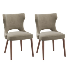 (Camel, 55.0x59.0x85.0 cm) SMARTUE Wooden Dining Chairs Set of 2, Upholstered Wingback Chairs with Padded Seat