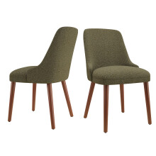 (Green, 48.48x53.49x82.5 cm) SMARTUE MALOL Dining Chairs Set of 2, Upholstered High-Back Chairs with Wooden Legs
