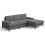 (Grau) L-förmiges Ecksofa mit Schlaffunktion 3‑Sitzer Chenillestoff Sofa mit Ottomane 1