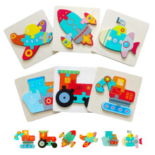 Toddler Puzzles, Set of 6, Wooden Jigsaw Puzzles for 1 2 3 Year Old Baby Boys or Girls,Toddlers Gifts