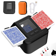 Automatic Card Shuffler Rechargeable for 1-2 Decks, USB-C Charge, Low Noise Fast Shuffler