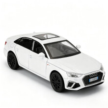 1/32 Compatible with A4L Model Car Toy,Alloy Pull Back Vehicle with Sounds and Lights for Kids Boys Girls and Adults, Birthday Gift (White)