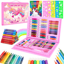 Colouring Sets for Children Age 3-9,Unicorn Art Set for Kids, Girls Drawing Set with Oil Pastels, Crayons