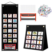 Visual Timetable, Children Visual Daily Routine Chart with 96 Picture Cards, Visual Now and Next Board Learning Aid Tool to Support Communication
