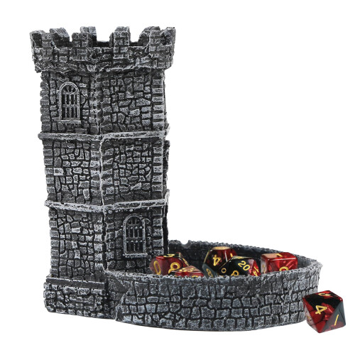 Castle Dice Tower with Tray, Resin DND Dice Rolling Tower