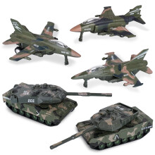 Crelloci Diecast Fighter Jet Toy Tank 5PCS Set-Pull Back Army Military Toys Metal Vehicles Airplanes Playset Plane Camouflage Air Force for Kids Boys