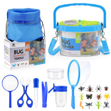 Bug Hunting Kit for Children: 23 PCS Bug Catcher for Kids Outdoor Explorer Toys for 3 4 5 6 7 Year Old (Blue)