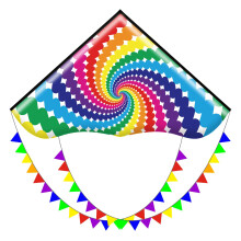HONBO Large Delta Kites For Kids and Adults,Perfect Kite for Beginners,String Line Included Toys Easy To Fly Kites with Colorful Colors Tail,Best