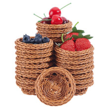 50Pcs Mini Woven Baskets, 7.8x2.6cm Tiny Little Basket Decorations Tiny Party Favor Containers Micro Landscape Dollhouse Accessories for Home Office