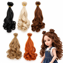 jojofuny 5 Pcs Doll Hair Rows Heat Resistant Wig Fringe Bangs