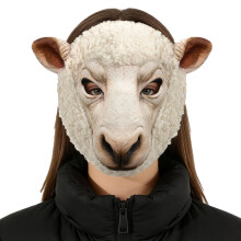 Halloween Mask, Sheep Mask, 3D Silicone Animal Mask Halloween Costume Adult