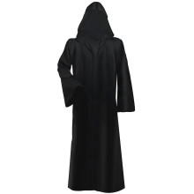 Adult Hooded Robe Cloak, Black Cape with Sleeves Adult Black Cloak Men Women