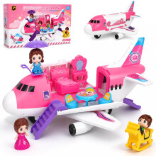 m zimoon Pink Airplane Toy for Kids Girls Plane Playset