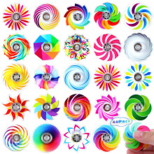 40 Pack Mini Colourful Fidget Spinners Party Bag Filler for Kids, Rainbow Pass the Parcel Prizes, Finger Spinner for Kids