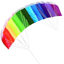 Rainbow Kite,Soft Stunt Sport Parafoil Kite 1.4M,30M/100FT Rope Dual Line