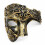 Vintage Venetian Masquerade Mask, Hand-Painted Phantom Half-Face, Black 1
