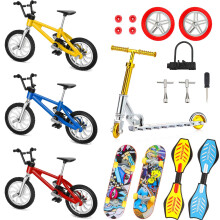 Sumind 18 Pcs Mini Finger Toys Set Finger Skateboards Bike Scooter for Kids