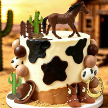 Western Horse Birthday Cake Decorations Set Happy Birthday Sign