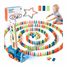 Domino Train Toy Set with 200Pcs Domino Blocks Dominos for Children