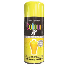 Rapide PF Colour It Spray Gloss Quick-Drying Metal & Wood Sunshine Yellow 400ml