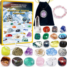 Gemstone Advent Calendar 2026 for Kids with 24 Days Christmas Countdown, Grystals & Natural Rock Stones & Minerals for Exploring, Learning