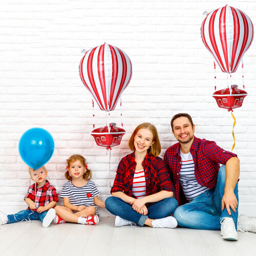 10Pcs Hot‑Air Balloon Foil Balloons, 2