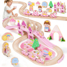 Unicorn Gifts for 3 4 5 6 Year Old Girls, Wooden Train Set Toddler Toys for 3 4 5 6 Year Old Girls Gifts Toys Age 3 4 5 6 Birthday Gifts for Girls