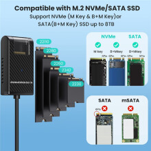 M2 Easy Drive Cable M.2 SSD Adapter Easy-Drive Cable NVME/ Dual-Protocol M.2 ToType-C+USB3.0 10Gbps SSD Adapter