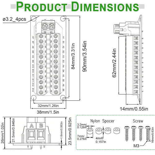 2x12 Position Prewired Power Distribution Board AC/DC 30A 12 Position Terminal Block Distribution Module,Screw Terminal Blocks,for Multiple Module 1