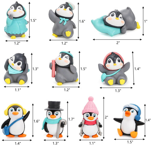 ZEAYEA 30 Pcs Mini Penguin Figurines, Cute Penguin Characters 1