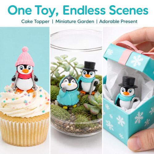 ZEAYEA 30 Pcs Mini Penguin Figurines, Cute Penguin Characters 2
