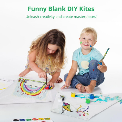 12Pcs Blank Diamond Kite Kits, DIY Coloring Kites w/98ft String & Handles 1