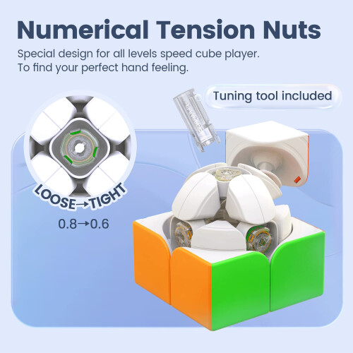 GAN 251 V2 Speed Cube, Mini Cube 2x2x2 Magic Sequential Puzzle Cube Brain Teaser Toy 51mm Toy for Beginners 2