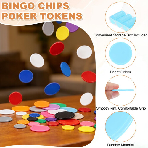 sourcing map 100Pcs Plastic Poker Chips, 37mm, Light Blue 2