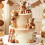 Brown Bear Cake Decoration Beige Brown Balls Cake Topper 5