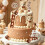Brown Bear Cake Decoration Beige Brown Balls Cake Topper 6
