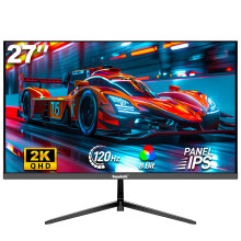 Gawfolk 27" 2K Gaming Monitor - 120Hz, QHD PC Computer Screen IPS with G-Sync/Adaptive Sync, Flicker-Free, Support VESA Mountable (75x75mm)