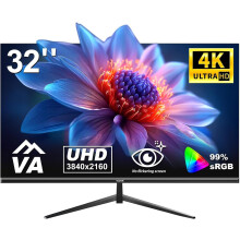 Gawfolk 32 inch 4K PC Monitor, UHD 3840 x 2160p 60HZ Computer Monitors VA Screen for Home & Office, Support HDMI 2.0, DP 1.4 (black)