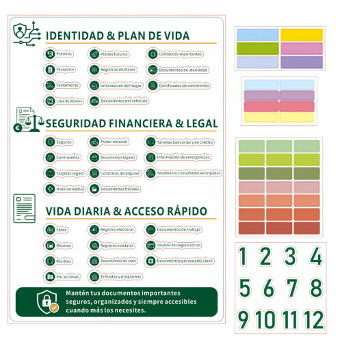 (Spain 2)In Case I Go Missing Binder Pvc Document Organizer With Closure For Use Office