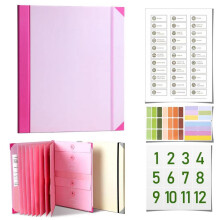 (Pink)Au cas oĂą je vais manque classeur organisateur de documents PVC avec fermeture pour utilisation bureau