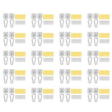 40 Sets of Suspended Ceiling Wall Mount U-Shaped Hooks Stainless Steel Metal Base Plate with Hook