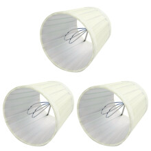 3X Fabric Chandelier Lampshade Holder Clip  Sconce Beside Bed Lamp Hanging Light, Beige Yellow
